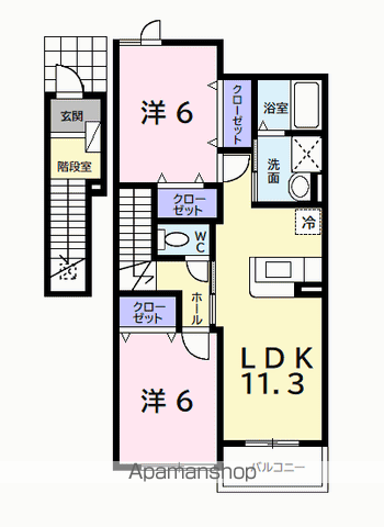 ファミールⅣ(2LDK/2階)の間取り写真