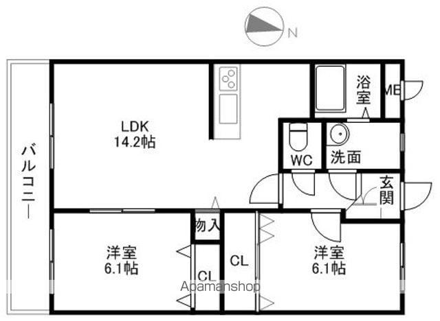 メゾンヴィサージュ 3(2LDK/1階)の間取り写真