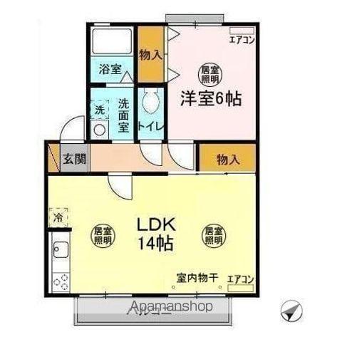 クレージュ3(1LDK/2階)の間取り写真