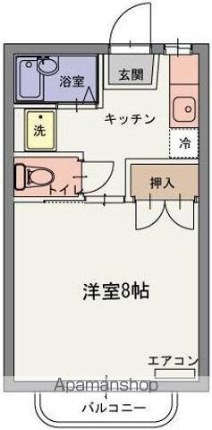 アルカディア(1K/1階)の間取り写真