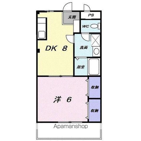 カンパーニュ塩上Ⅰ(1DK/3階)の間取り写真