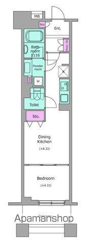 レジディア日本橋馬喰町(1DK/2階)の間取り写真