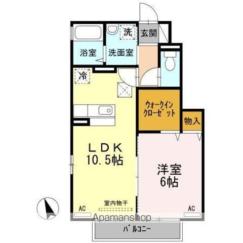 ファミール自由ヶ丘(1LDK/1階)の間取り写真