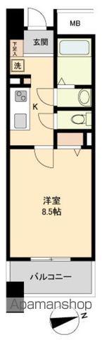 パークフラッツ五橋(1K/13階)の間取り写真