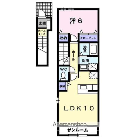 メルヴェイユⅢ(1LDK/2階)の間取り写真