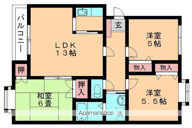 メゾン・グリーンリーフ(3LDK/2階)の間取り写真