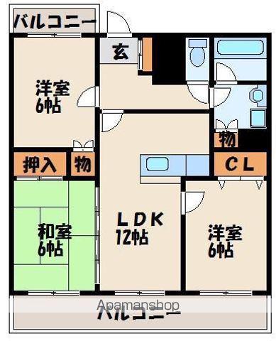 サンリーラ(3LDK/3階)の間取り写真