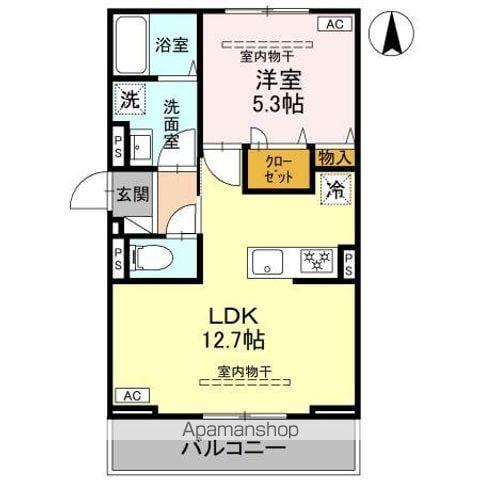 シャトー SANA(1LDK/1階)の間取り写真