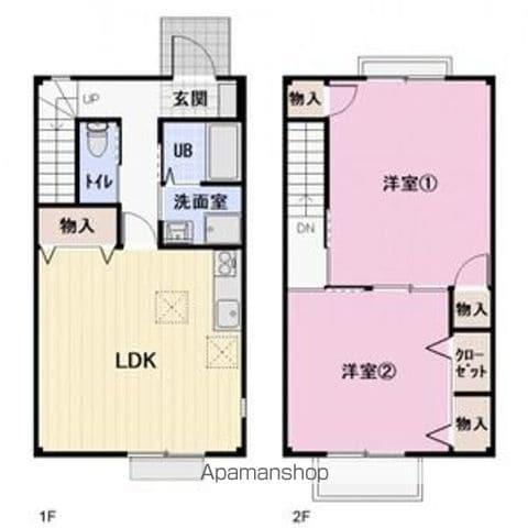 ＢＲＡＮＣＨＥチャーピル東Ｃ(2LDK)の間取り写真