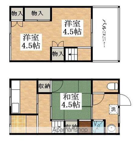 天美東９丁目貸家(2K)の間取り写真