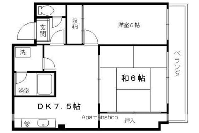 かすが七条シティハイツ(2DK/2階)の間取り写真