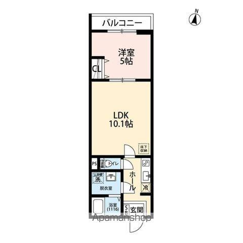 エクセラン柴崎町(1LDK/2階)の間取り写真