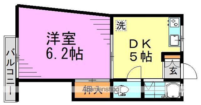 エトランゼ(1DK/2階)の間取り写真