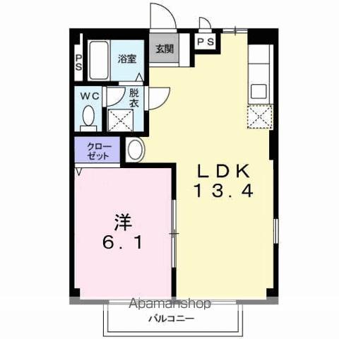 メルベーユ宮A(1LDK/1階)の間取り写真