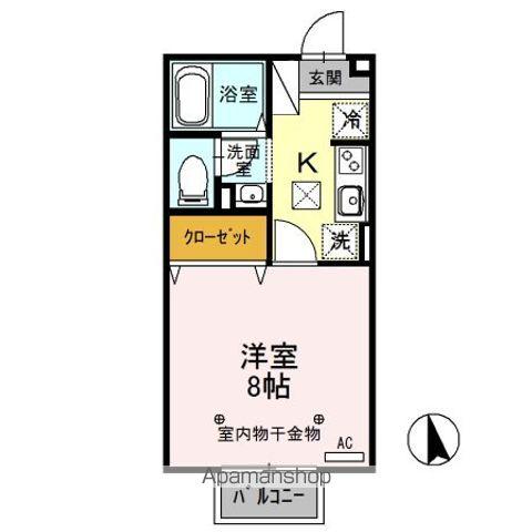 エクセレントタウン・村井 B(1K/1階)の間取り写真