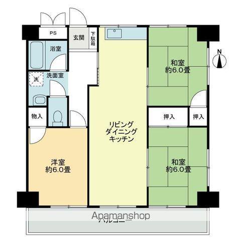 グランドメゾン松島(3LDK/4階)の間取り写真