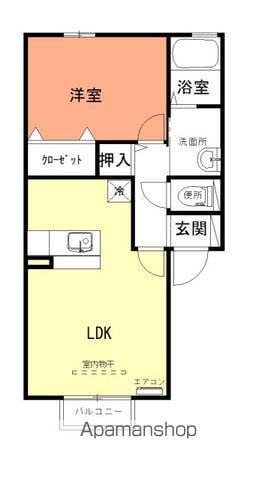 グランモア白銀A棟(1LDK/1階)の間取り写真