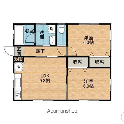 成田線 小見川駅 徒歩84分 1階建 築21年(2LDK)の間取り写真