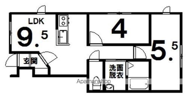 パステル(2LDK/1階)の間取り写真