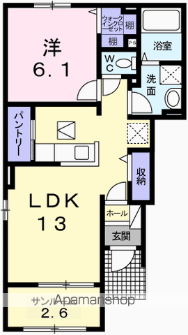 サンリット福崎Ⅱ(1LDK/1階)の間取り写真