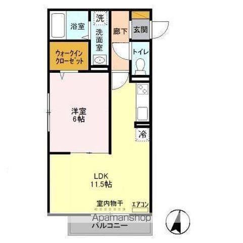 グランヴェルジェ2(1DK/3階)の間取り写真