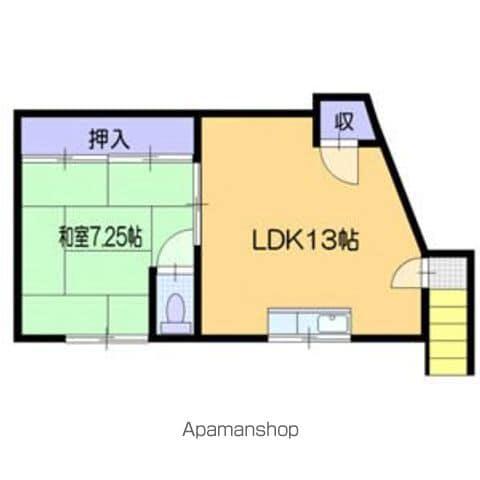 入船2丁目一棟四戸建(1LDK/2階)の間取り写真