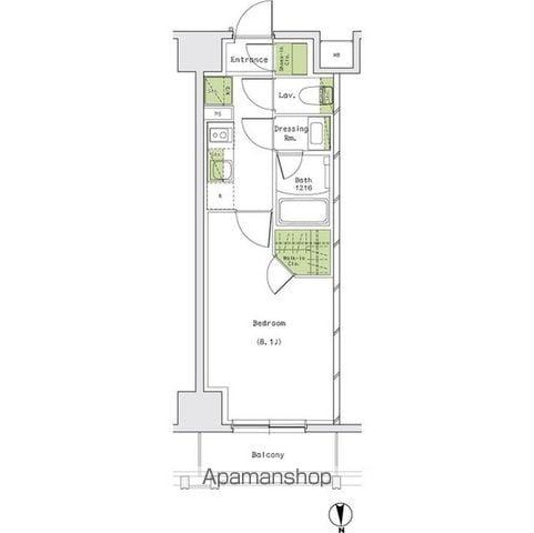 ザ・パークハビオ名古屋松原(1K/6階)の間取り写真