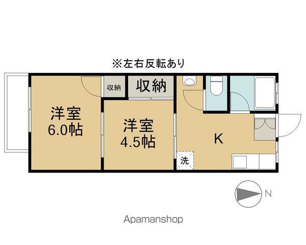 シティーハイム城東(2K/2階)の間取り写真