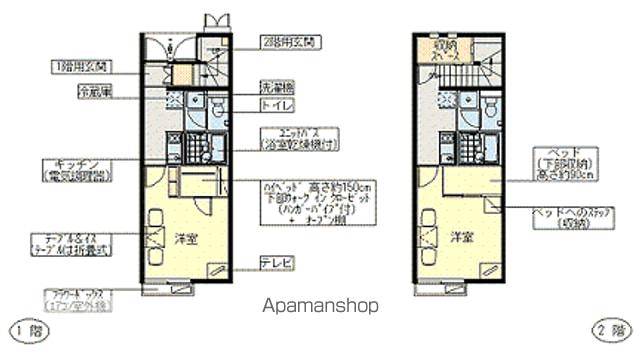 レオネクストショコラ(1K/1階)の間取り写真