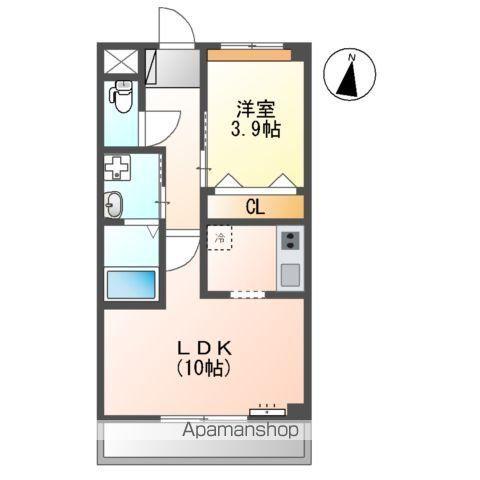 エイトハウス下三緒(1LDK/1階)の間取り写真