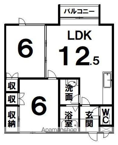 オレンジハイツ(2LDK/1階)の間取り写真