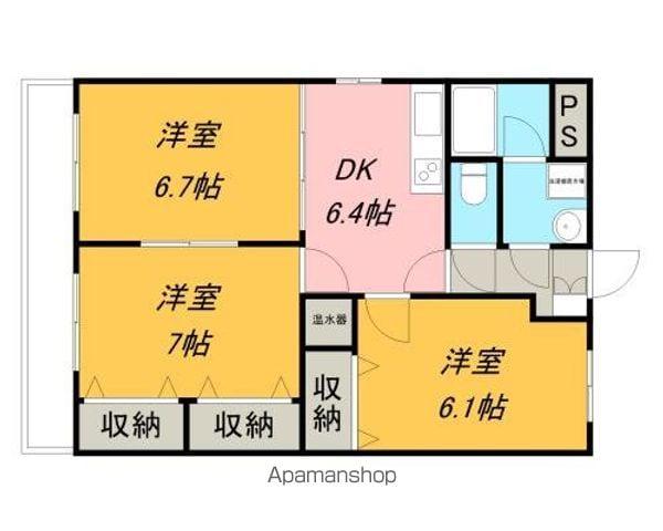 アルプスマンション山美園(3DK/2階)の間取り写真