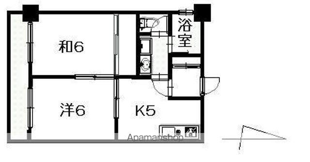 玉名ハイツ(2K/4階)の間取り写真
