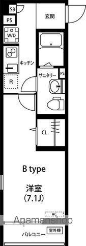 リブリ・本千葉(1K/1階)の間取り写真