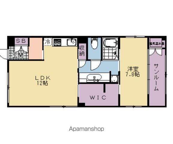 SK円町(1LDK/2階)の間取り写真