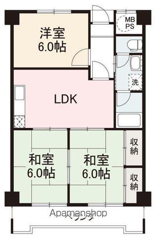 第一グリーンハイツ松縄(3LDK/5階)の間取り写真