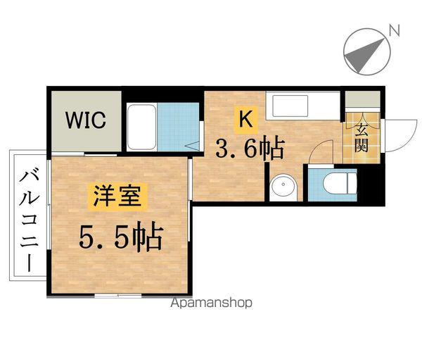 エミネンスⅠ(1K/2階)の間取り写真