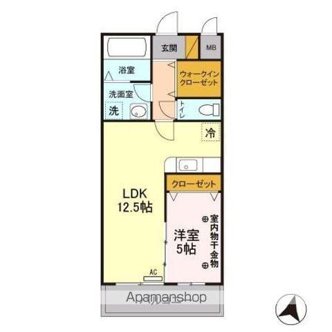 ウィステリア(1LDK/1階)の間取り写真