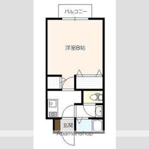 サンリバー下小路(1K/1階)の間取り写真