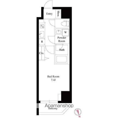 GRAN PASEO 浅草橋(1K/12階)の間取り写真