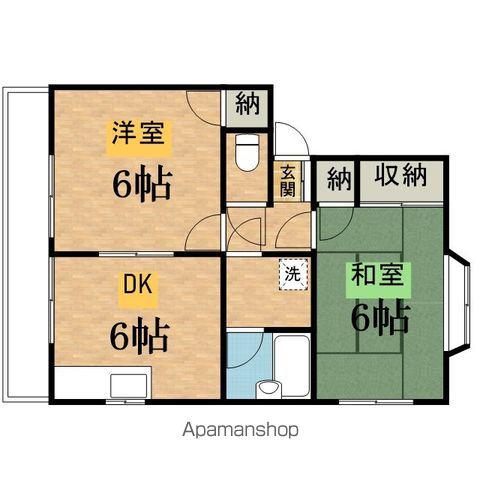 サンライズ土方1(2DK/2階)の間取り写真