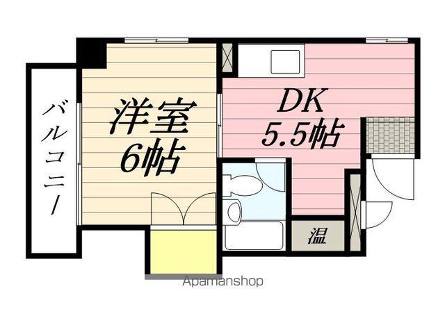 美野島ハイツ(1DK/2階)の間取り写真