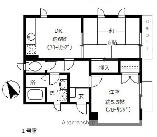 メゾンドール(2DK/2階)の間取り写真