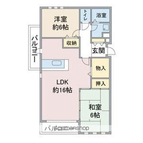 セントラル上社(2LDK/1階)の間取り写真