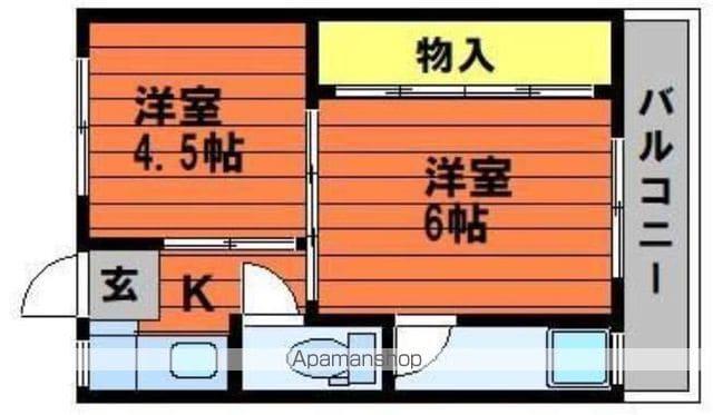 ソラーナ川辺1号棟(2K/3階)の間取り写真