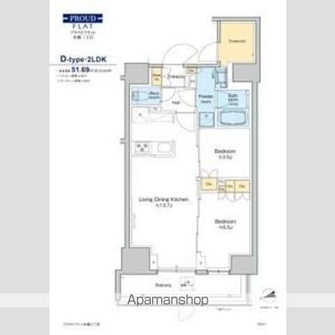 プラウドフラット本郷三丁目(2LDK/1階)の間取り写真