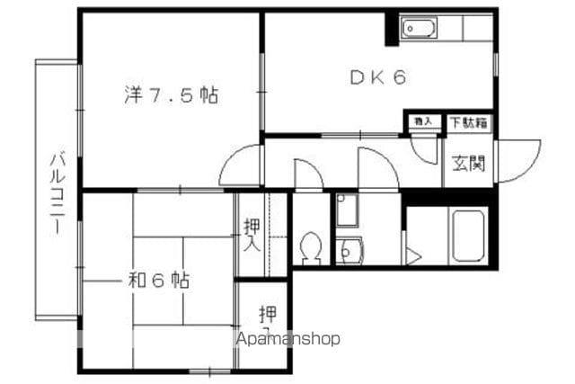 バリュージュ松福(2DK/2階)の間取り写真
