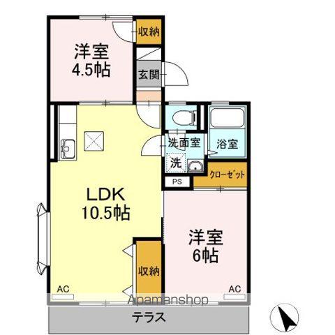 グリーンハイツ(2LDK/1階)の間取り写真