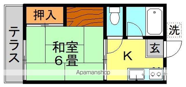 奥村コーポ(1K/1階)の間取り写真