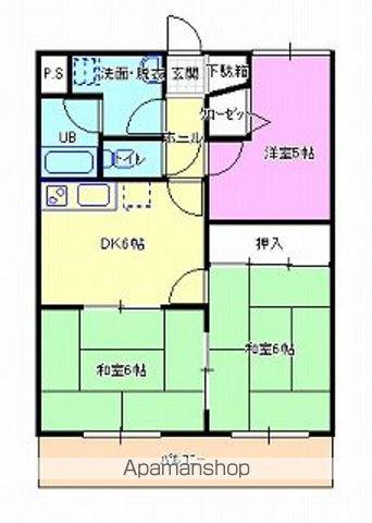 コートリビエール(3DK/3階)の間取り写真